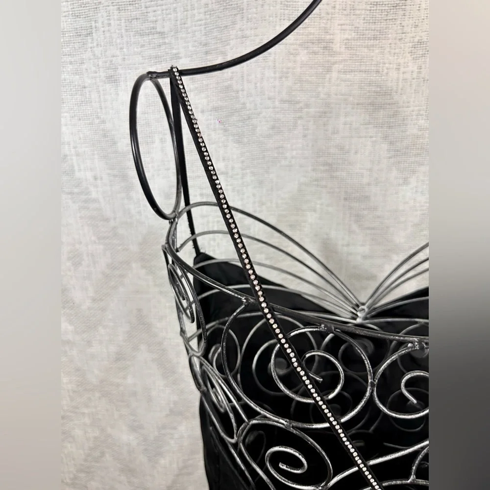 Free People Darling mini black slip dress with rhinestones size XS